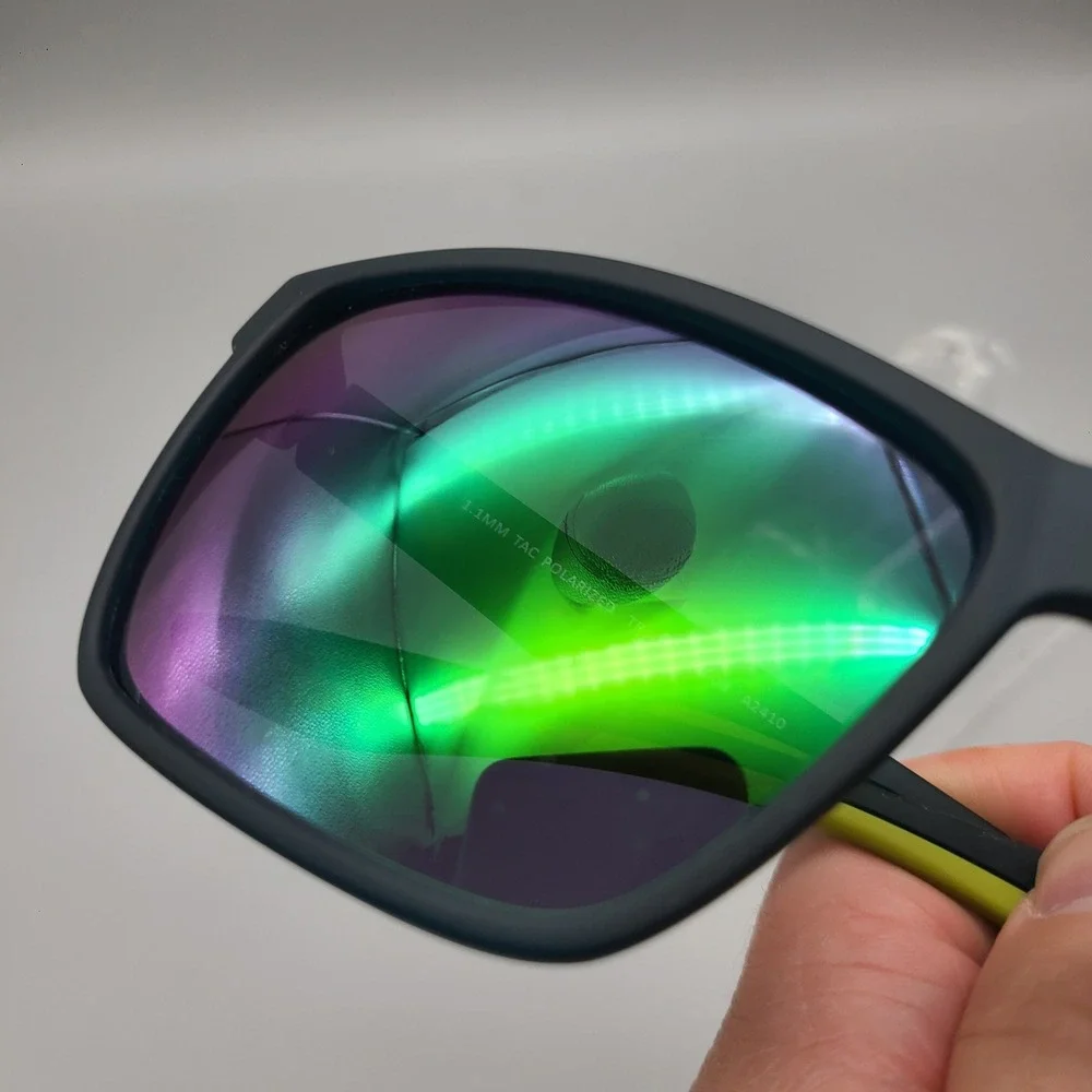Privel PMX006 Sport Sunglasses Neon Yellow Polarized Green Mirror Lens